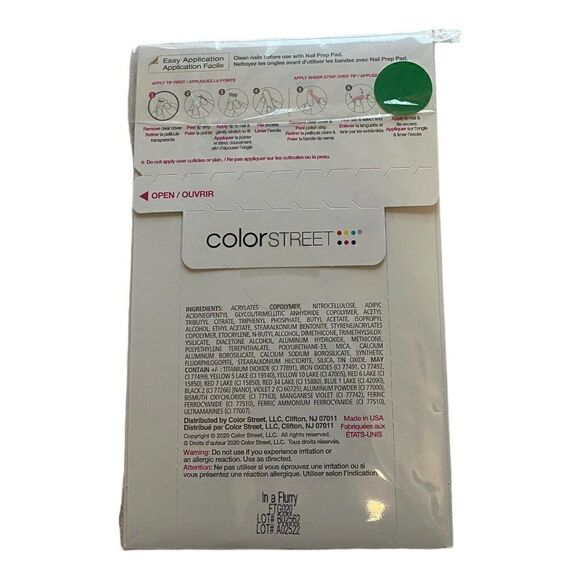 NEW Color Street Nail Strips In a Flurry (mani midnight blue tips & snowflakes) - Picture 3 of 3